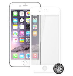 iPhone 7 Plus Tempered Glass protection (full COVER WHITE metalic frame) ochrana displeje